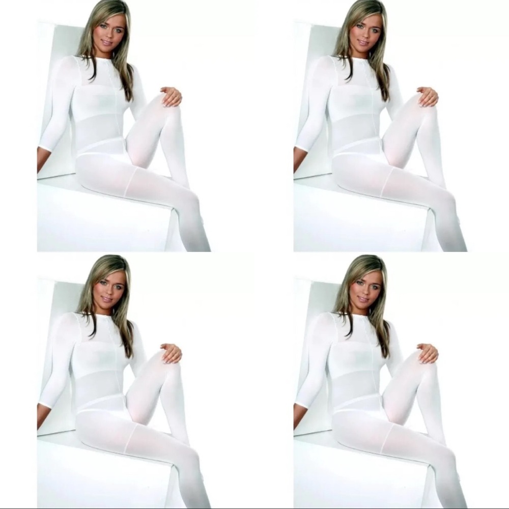 LPG Bodi and legs:White Footie One Piece with Built-in Feet and Long Sleeves, 2